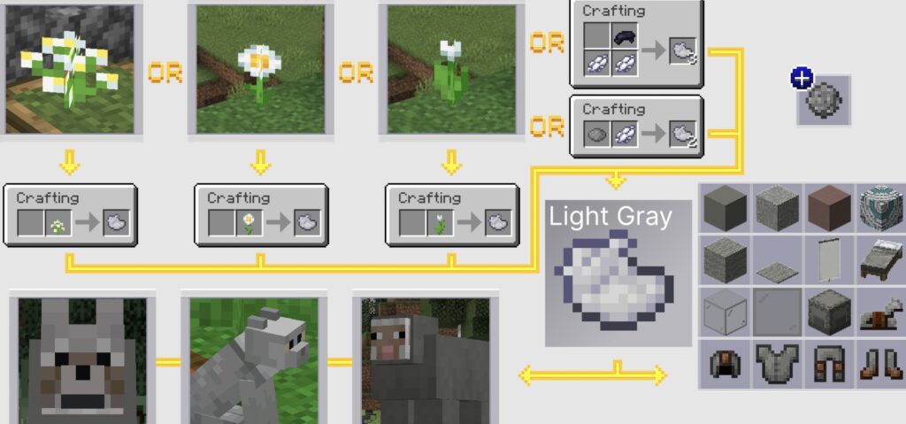 How To Make Light Gray Dye in Minecraft